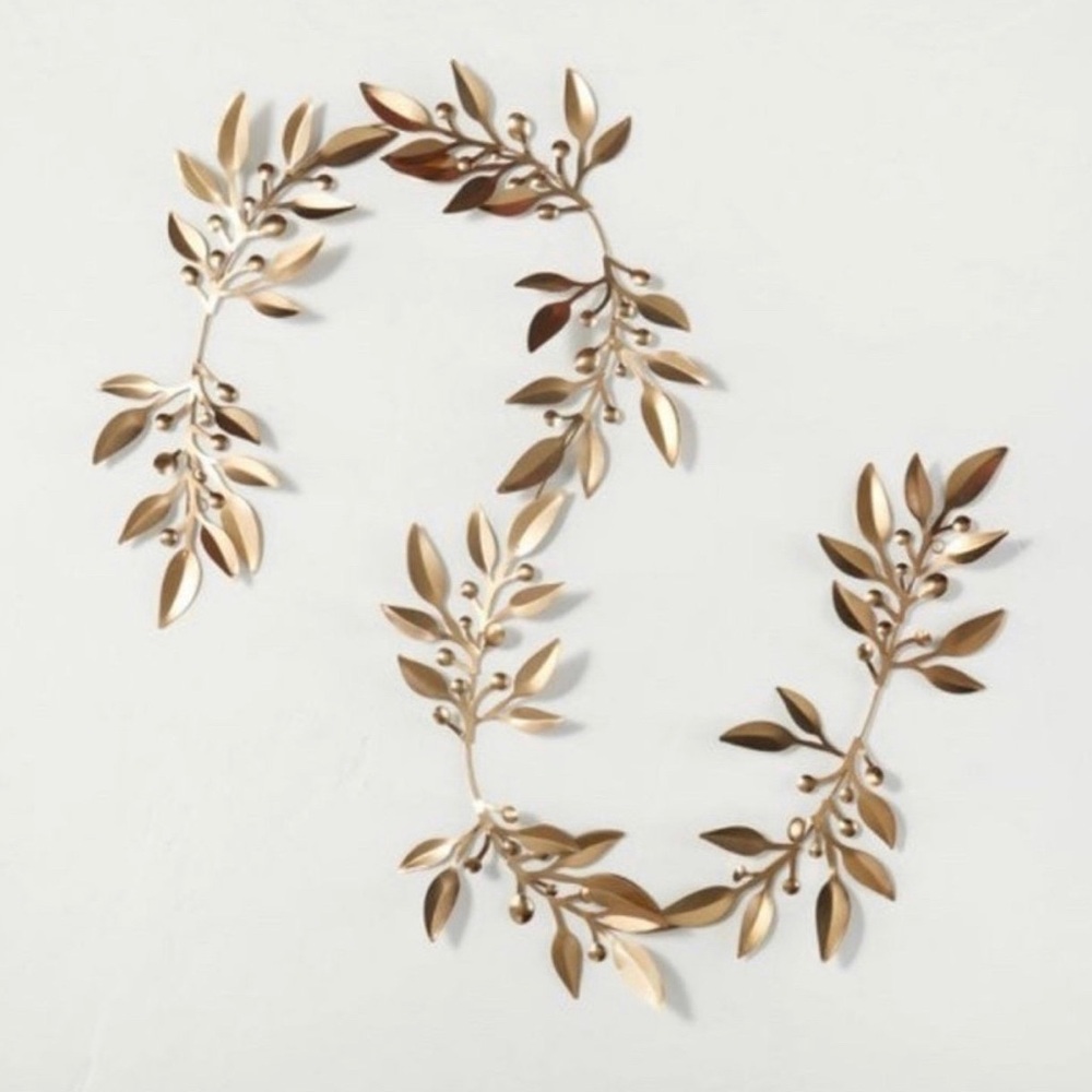 Hearth & Hand with Magnolia 5' Decorative Brass Metal Leaf Garland